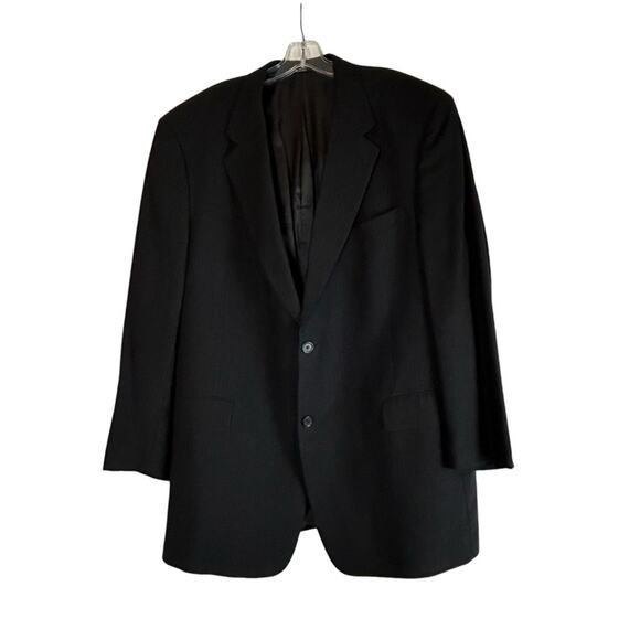 Hart Schaffner Marx Jacket Mens Size 46R Black PinStripe 2 Buttons Business - Picture 2 of 9
